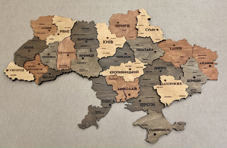 Map of Ukraine without backlighting