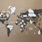 3D Multilayer wooden world map color Grunge