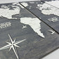 Wooden World Map Panel 1 for Wall with LED Lighting