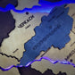 Multilayer Ukraine LED map with backlighting of rivers color Prime