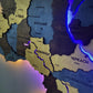 Multilayer Ukraine LED map with backlighting of rivers color Prime