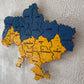 Ukraine LED map on acrylic glass with backlighting  between regions color Flag 1