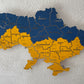 Ukraine LED map on acrylic glass with backlighting  between regions color Flag 1