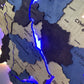 Multilayer Ukraine LED map with backlighting of rivers color Prime