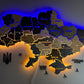 Ukraine LED map on acrylic glass with backlighting  between regions color Brut