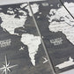 Wooden World Map Panel 1 for Wall with LED Lighting