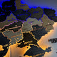 Ukraine LED map on acrylic glass with backlighting  between regions color Brut