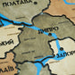 Ukraine LED map on acrylic glass with rivers and backlighting  between regions color Warm