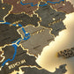 Ukraine LED map on acrylic glass with rivers and backlighting  between regions color Warm