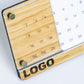 Universal Wooden Desk Calendar with Acrylic, Natural Oak Wood Logo