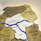 Wooden Multilayer Map of Poland with Illuminated Rivers, color Wonder