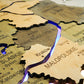 Wooden Multilayer Map of Poland with Illuminated Rivers, color Elis