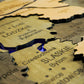 Wooden Multilayer Map of Poland with Illuminated Rivers, color Elis