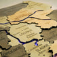 Wooden Multilayer Map of Poland with Illuminated Rivers, color Light Tree