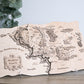 Middle-earth Wooden Map, 3D Wall Art, Lord of the Rings Inspired Decor, Hobbitcore Gift, 19.7"x11.4" Fantasy Map for Tolkien Fans. Natural color