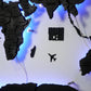 LED 3D Multilayer world map color Nero