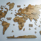 3D Multilayer wooden world map color Nut