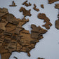 3D Multilayer wooden world map color Nut