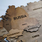 3D Multilayer wooden world map color Nut