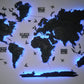 LED 3D Multilayer world map color Nero