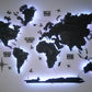 LED 3D Multilayer world map color Nero