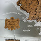 The Middle-earth map, in Rosewood color, measures 50x28 cm