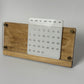 Universal Wooden Desk Calendar with Acrylic, Natural Silver Bark Wood