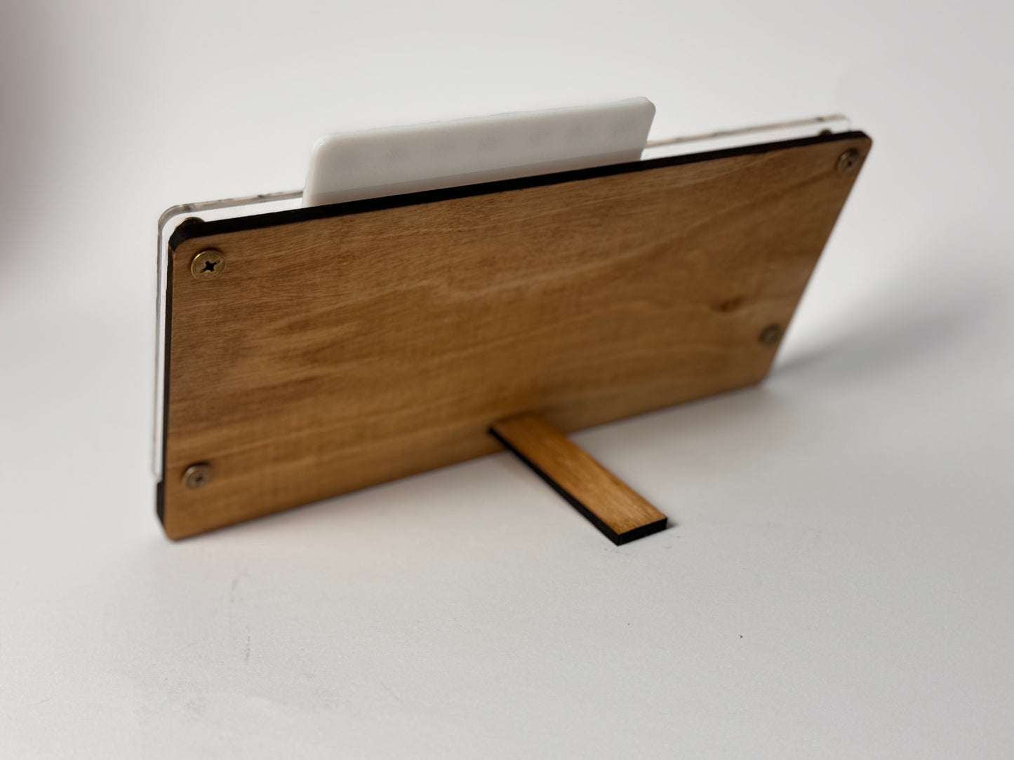 Universal Wooden Desk Calendar with Acrylic, Natural Silver Bark Wood