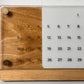 Universal Wooden Desk Calendar with Acrylic, Natural Silver Bark Wood