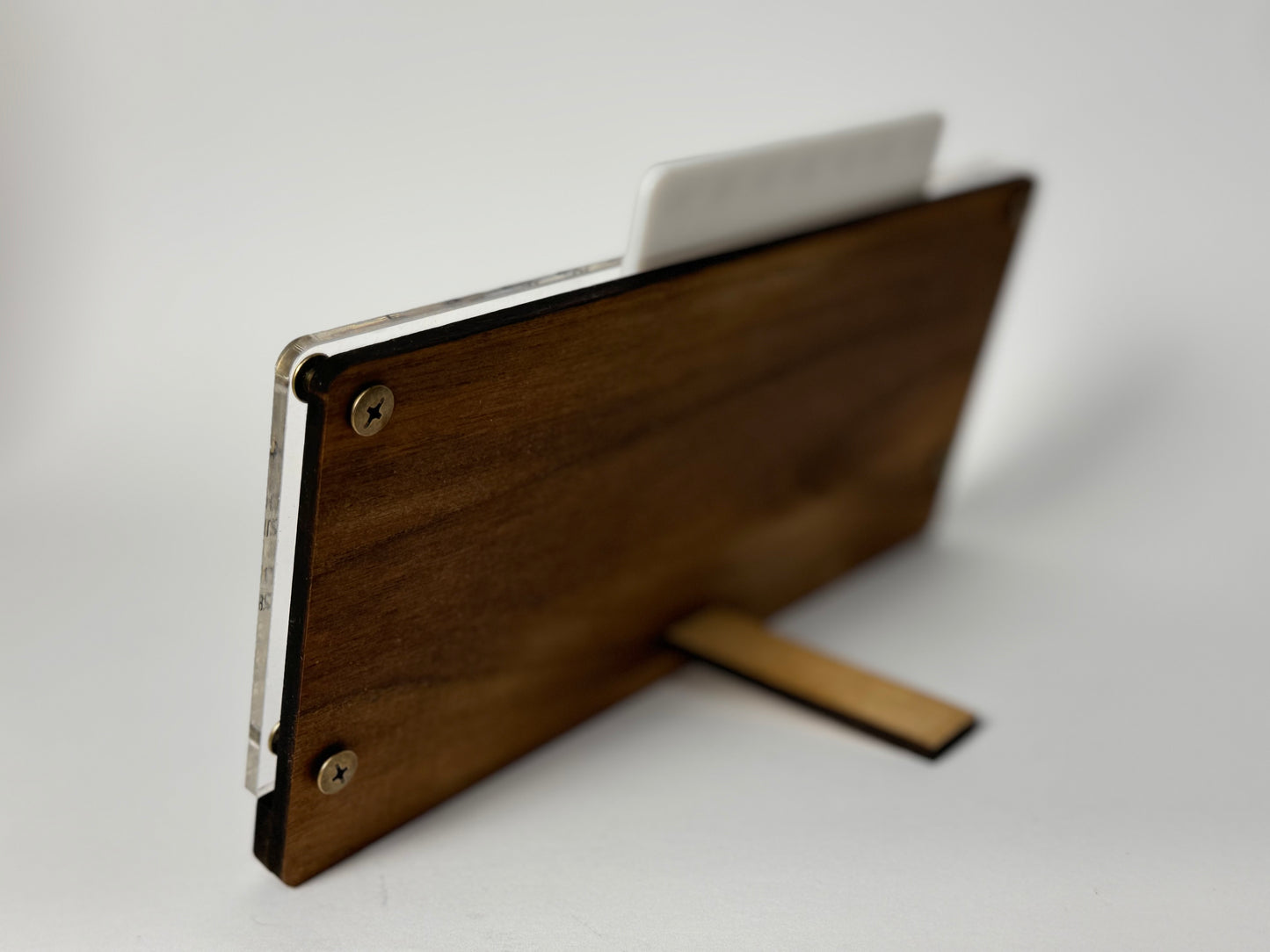 Universal Wooden Desk Calendar with Acrylic, Natural Walnut Wood