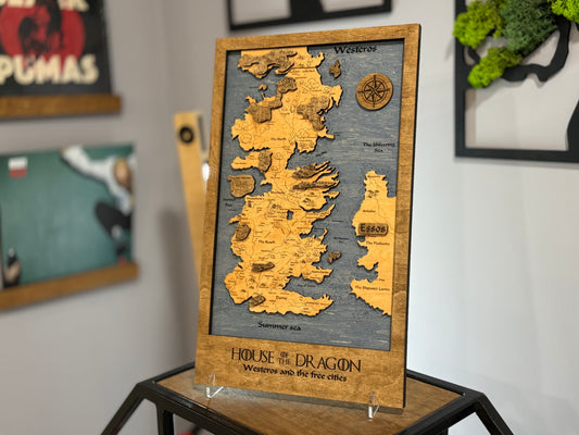 Game of Thrones map, in Prime color, measures 50x30 cm