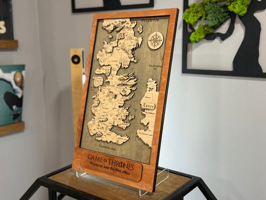 Game of Thrones map, in Bloom color, measures 50x30 cm