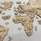 3D Multilayer world map color Oak