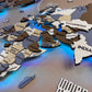 LED 3D Multilayer wooden world map color Indi