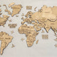 3D Multilayer world map color Oak