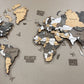 LED 3D Multilayer wooden world map color Cappuccino