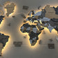 LED 3D Multilayer wooden world map color Cappuccino