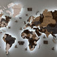 LED 3D Multilayer wooden world map color Loft 2