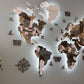 LED 3D Multilayer wooden world map color Loft 2