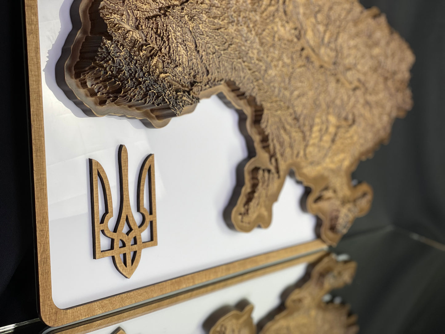 3D Ukraine map color Nut, Wooden travel map, Topographic map, 3D Wooden Map, Relief Map