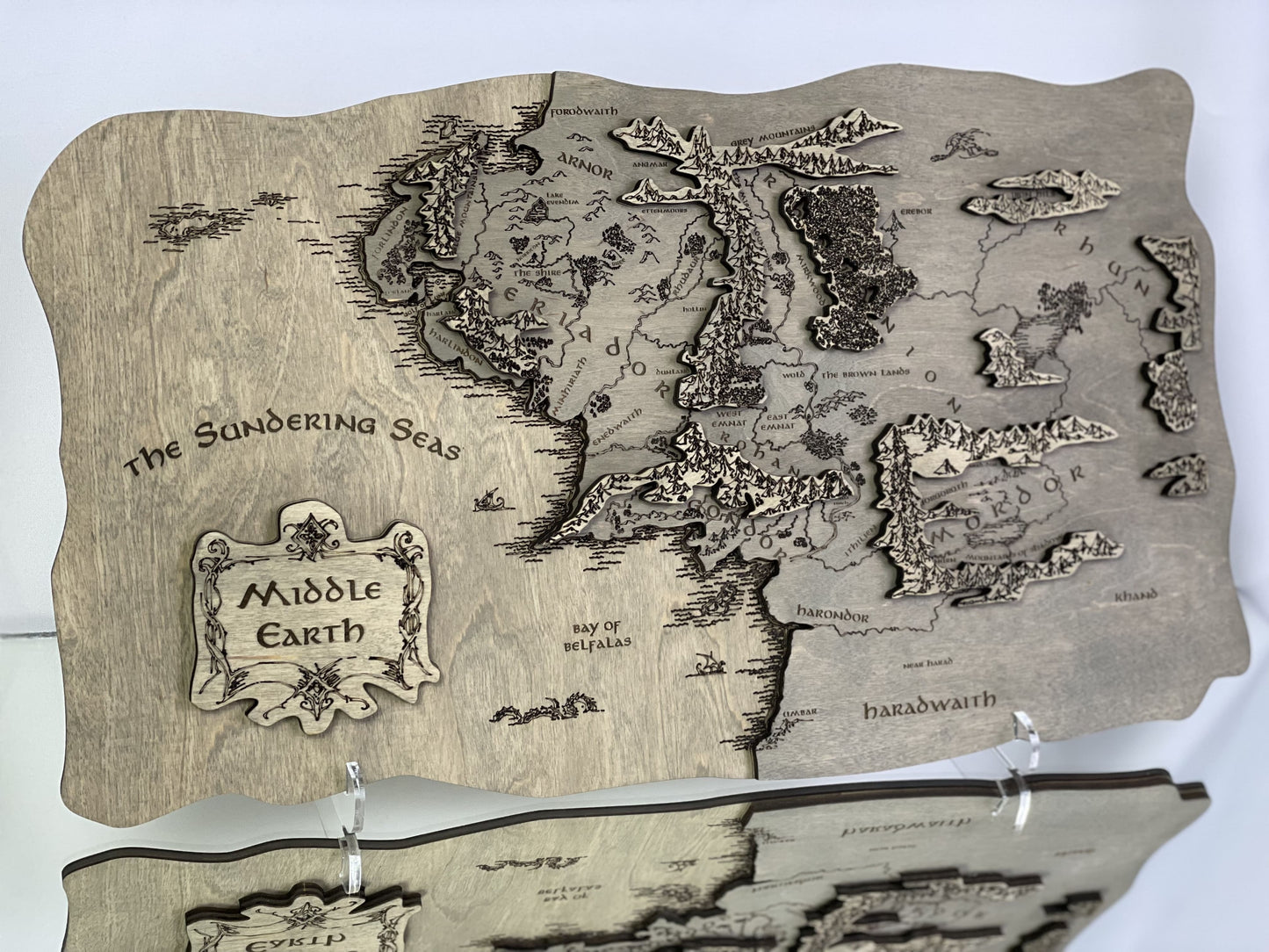 The Middle-earth map, in Grey color, 50x28 cm