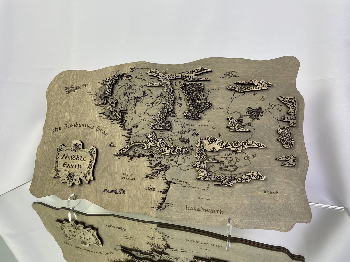 The Middle-earth map, in Grey color, 50x28 cm