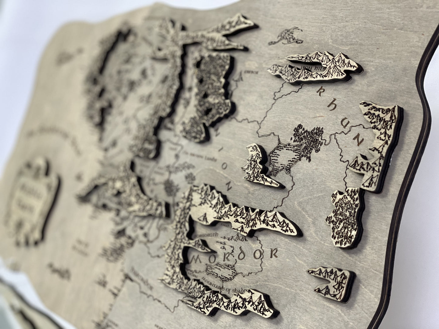 The Middle-earth map, in Grey color, 50x28 cm