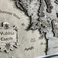 The Middle-earth map, in Grey color, 50x28 cm