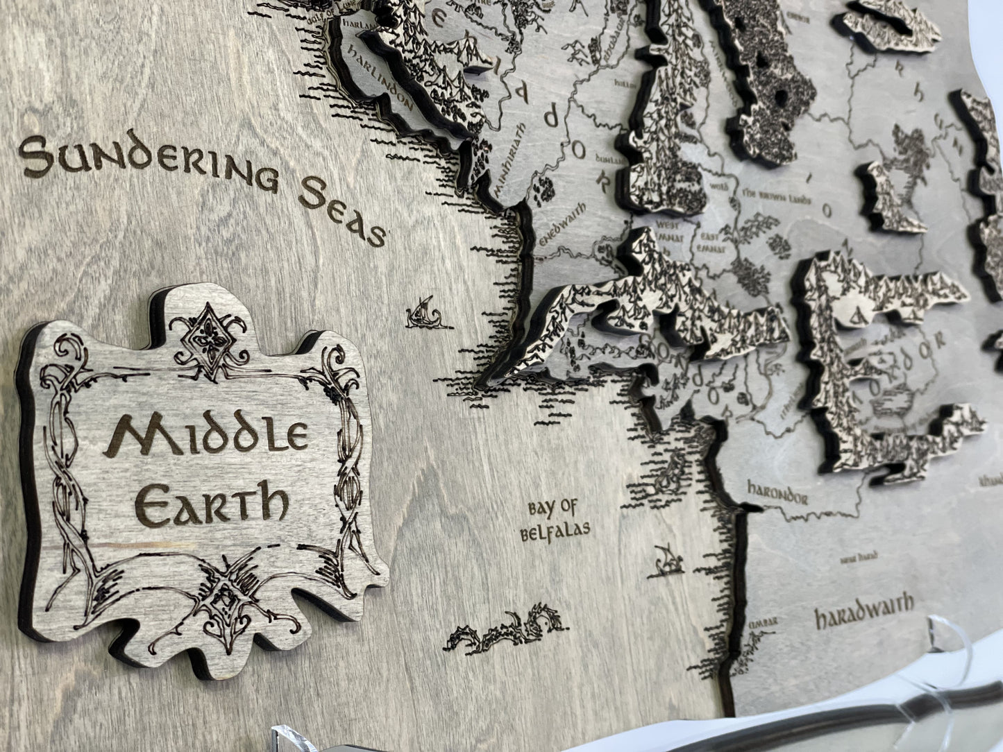 The Middle-earth map, in Grey color, 50x28 cm