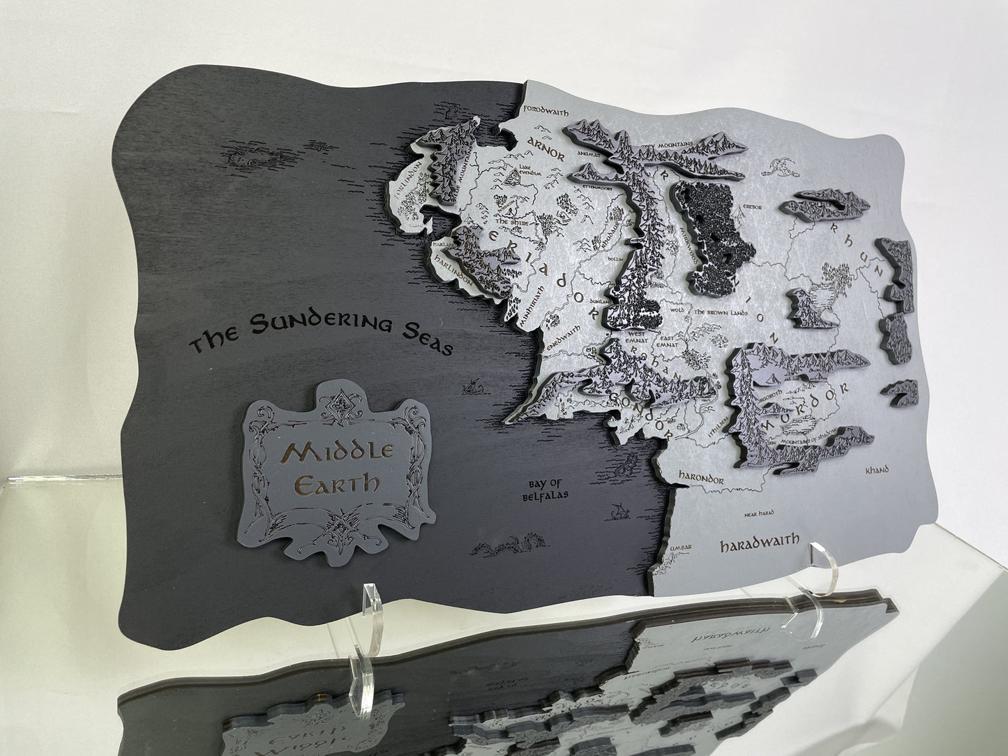 The Middle-earth map, in Black&Grey color, 50x28 cm