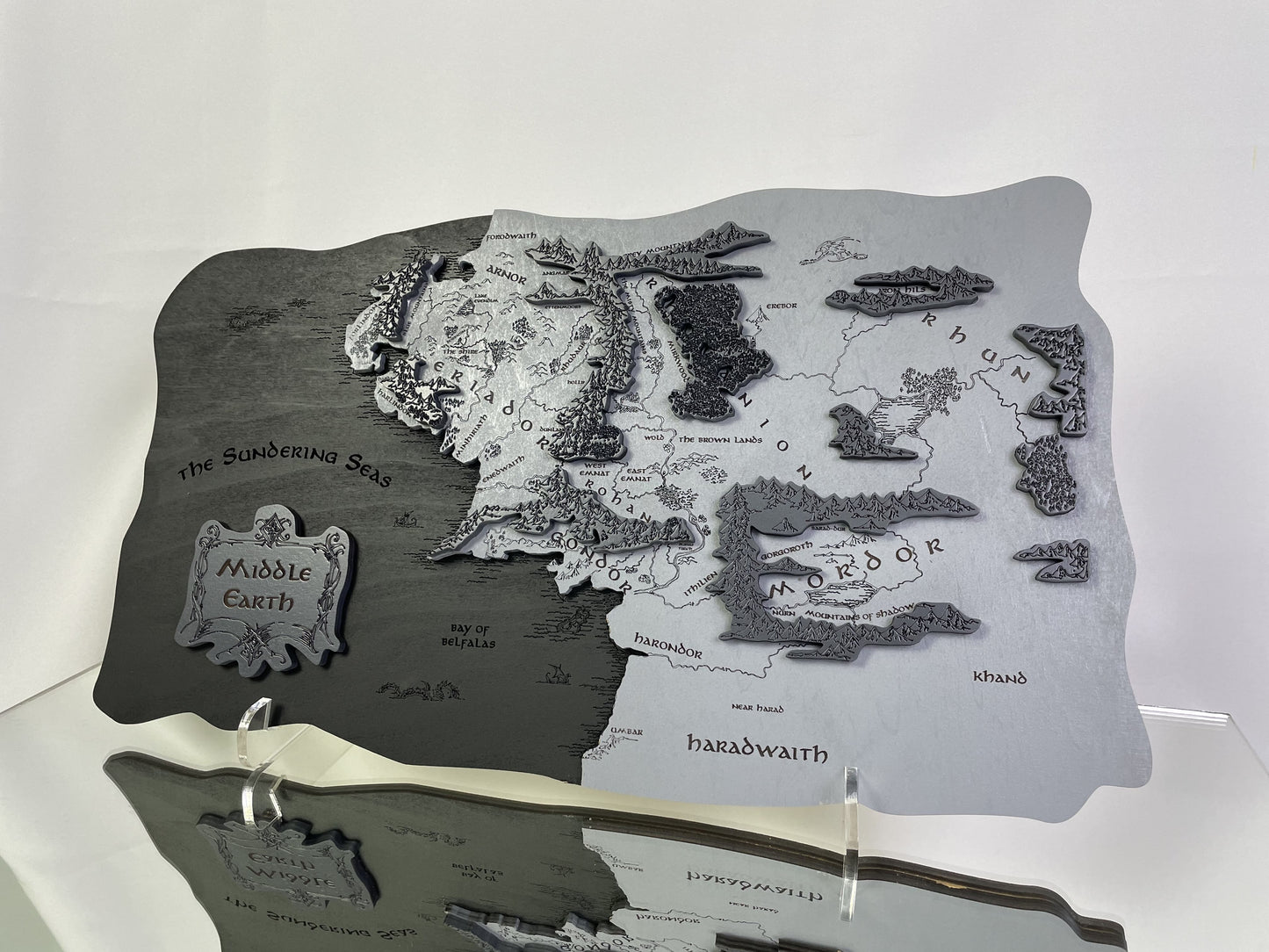 The Middle-earth map, in Black&Grey color, 50x28 cm