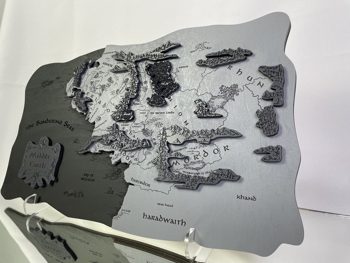 The Middle-earth map, in Black&Grey color, 50x28 cm