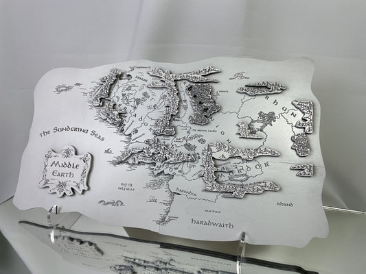 The Middle-earth map, in White color, 50x28 cm