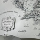 The Middle-earth map, in White color, 50x28 cm